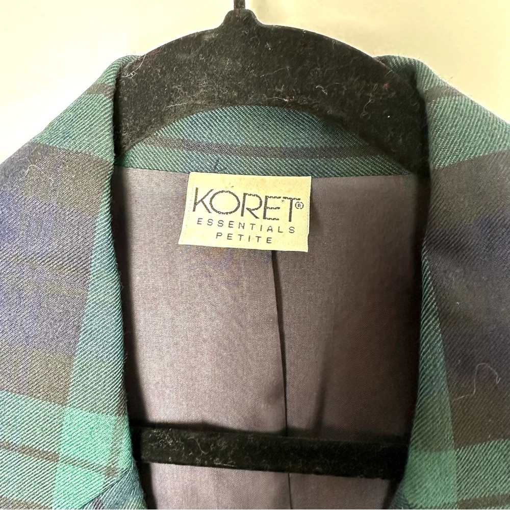 Vintage Tartan Plaid Old Money Heritage Blazer Single Button Black Watch Preppy - Picture 3 of 13